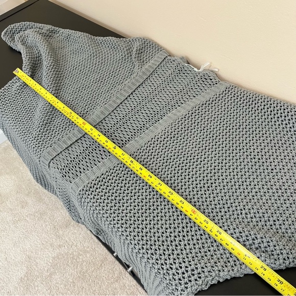 Kimchi Blue Loose Knit Open Cardigan - Drop Shoulder Grey - Picture 10 of 13